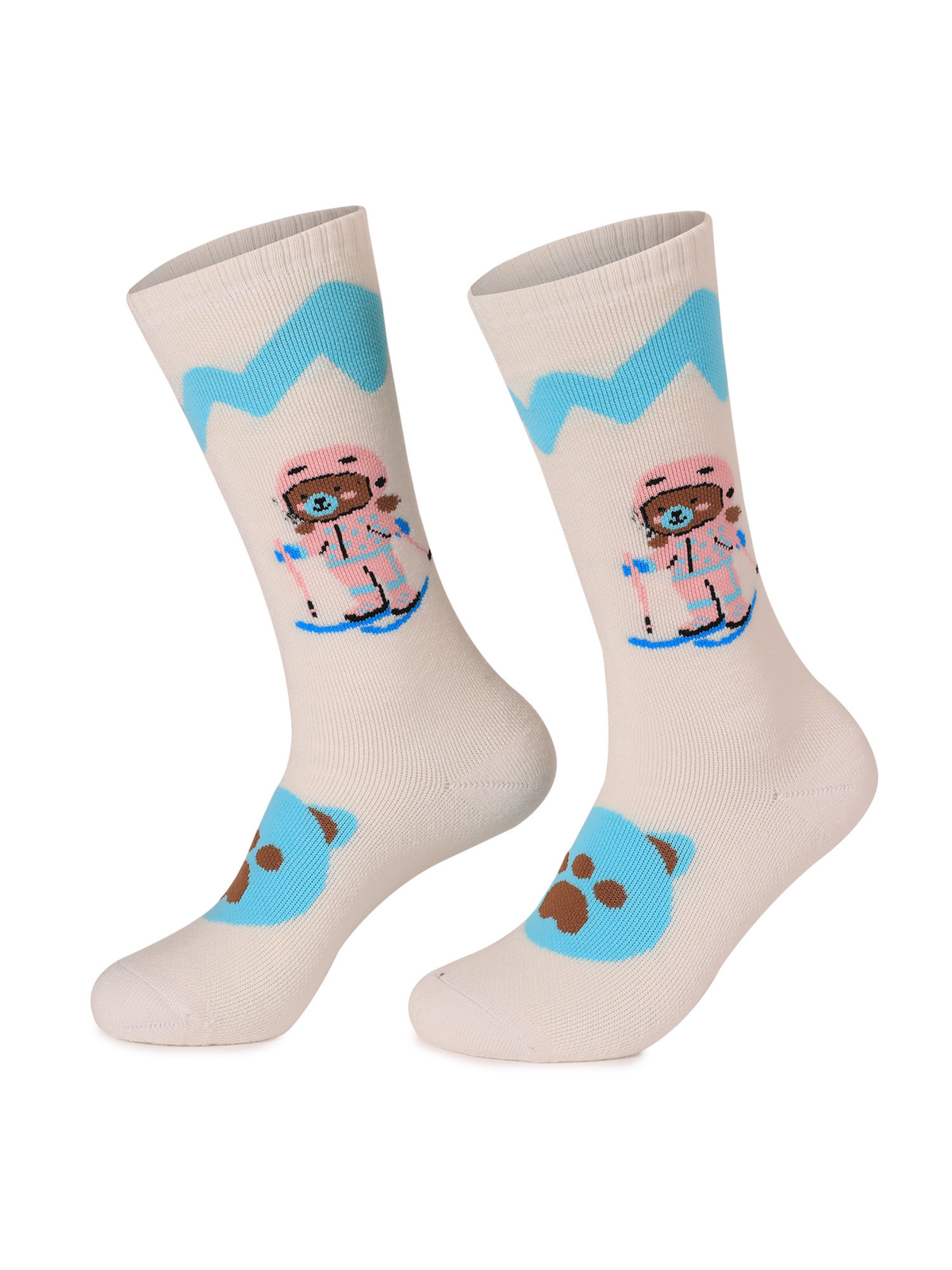 High Performance Kids Bear Pattern Ski Socks