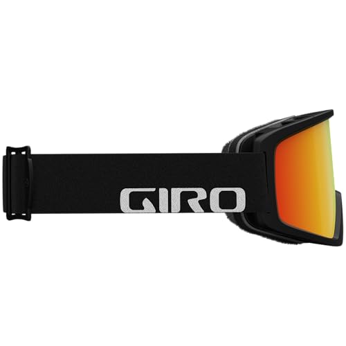 Giro Blok Ski Goggles - Snowboard Goggles for Men & Youth - Black Wordmark Strap with Vivid Ember Lens
