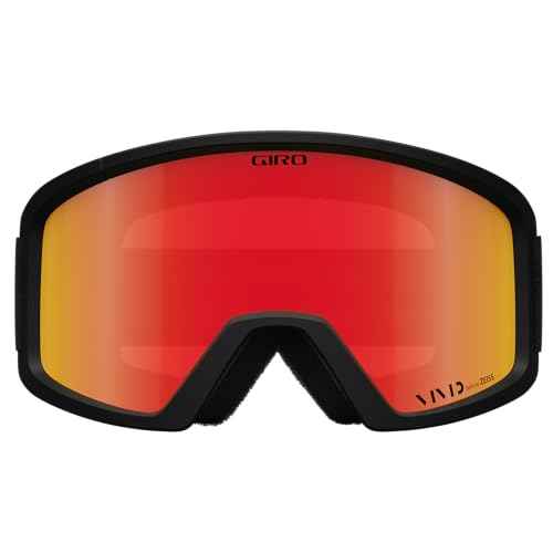 Giro Blok Ski Goggles - Snowboard Goggles for Men & Youth - Black Wordmark Strap with Vivid Ember Lens