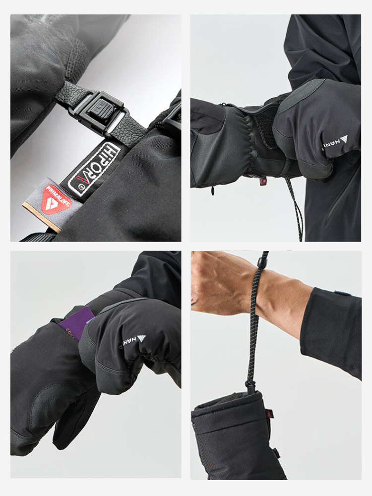 NANEND Colorblock Insulated Ski Mittens