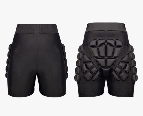 3D Protection Hip Butt EVA Paded Impact Shorts Women or Men Protective Gear Guard,Impact Pad Crash Pad Pants for Roller, Inline, Ice Skating, Snowboarding, and Skiing Black (L)