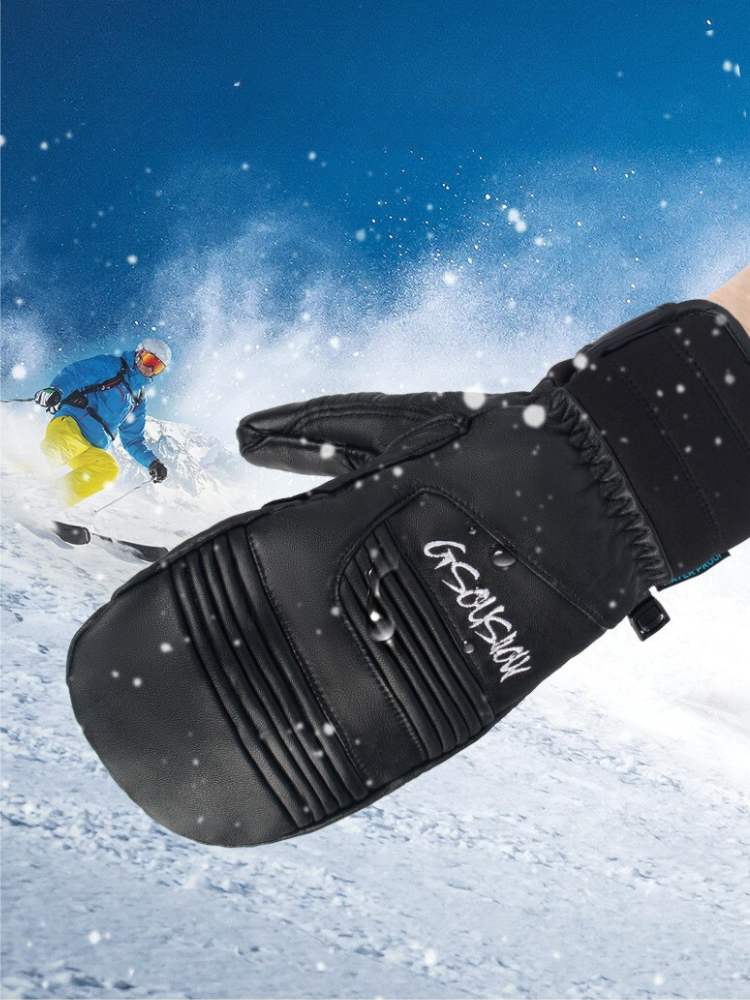 Gsou Snow Winter Leather Ski Mittens [Limited Region]