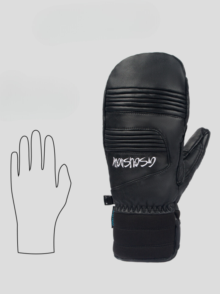 Gsou Snow Winter Leather Ski Mittens [Limited Region]