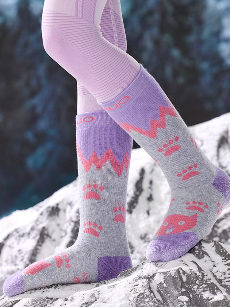 RAUO Kids Little Paws Merino Wool Ski Socks