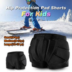 RANDDER Kids Butt Pad Shorts for Skating Snowboarding Ski Hockey, Hip Tailbone Padded Shorts for Youth Child(Black, S)
