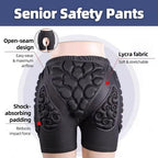EVA Reinforced Fall Protection Padded Shorts for Seniors with Fall Risks Osteoporosis Rehabilitation – Shock-Absorbing Hip Guards with Open Seam Design, Reusable Elderly Safety Gear (XL)