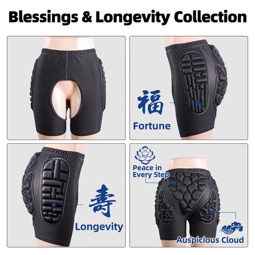 EVA Reinforced Fall Protection Padded Shorts for Seniors with Fall Risks Osteoporosis Rehabilitation – Shock-Absorbing Hip Guards with Open Seam Design, Reusable Elderly Safety Gear (XL)