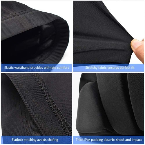 RANDDER Kids Butt Pad Shorts for Skating Snowboarding Ski Hockey, Hip Tailbone Padded Shorts for Youth Child(Black, S)