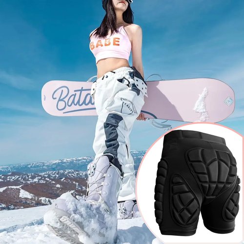 3D Protection Hip Butt EVA Paded Impact Shorts Women or Men Protective Gear Guard,Impact Pad Crash Pad Pants for Roller, Inline, Ice Skating, Snowboarding, and Skiing Black (L)