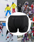 Reomoto Kids Hip Protection Pads Shorts Skiing Skating Snowboard Hip Protection Pads EVA 3D Padded Hip Bone Protection Pants for Teenagers (Black, S)