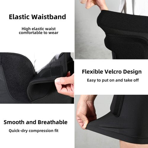 3D Protection Padded Shorts, Hip Butt Tailbone Crash Pad Pants, Impact Protective Gear for Figure Skating Snowboarding Ski Roller Skateboard (Black, X-Large)