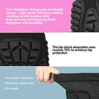 3D Protection Hip Butt EVA Paded Impact Shorts Women or Men Protective Gear Guard,Impact Pad Crash Pad Pants for Roller, Inline, Ice Skating, Snowboarding, and Skiing Black (L)