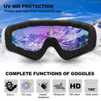 SixYard Ski Goggles, Motorcycle Goggles, 3 Pack Snowboard Snow Goggles for Men Women Adult Youth (Style 2)
