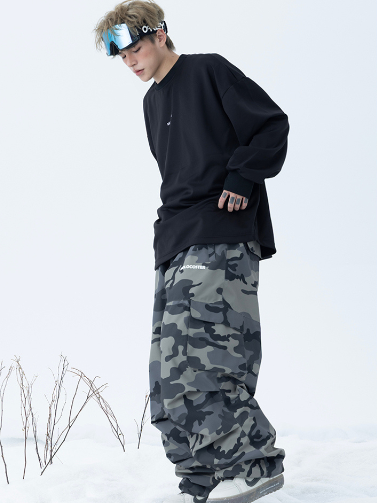 Molocoster 3L Camo Baggy Ski Pants - Unisex