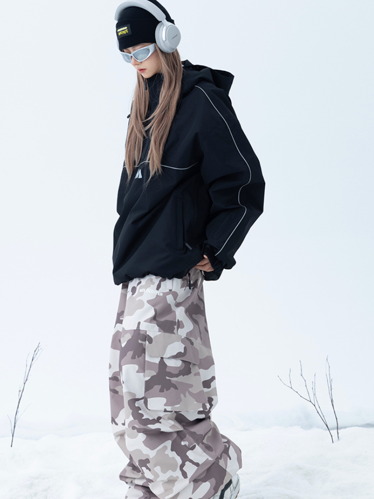 Molocoster 3L Camo Baggy Ski Pants - Unisex