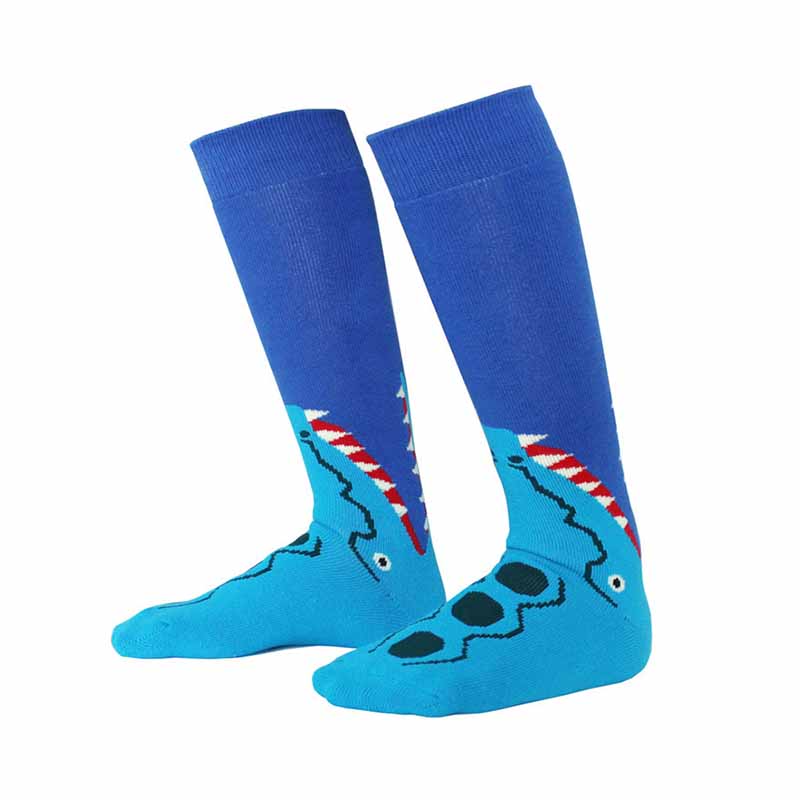 Kids Blue Teeth High Skating Socks
