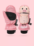 NANDN Kids Ski Waterproof Cartoon Gloves